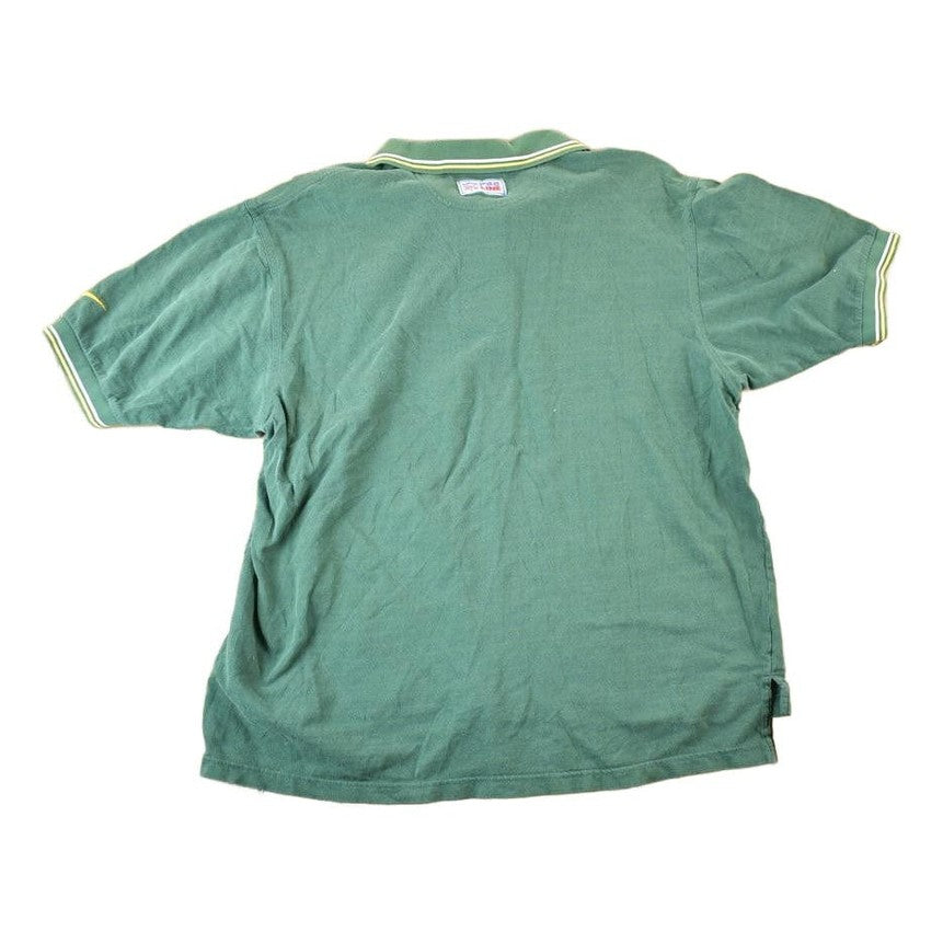 Vintage 1990s Nike Green Bay Packers NFL Graphic Polo Style Quarter Button Shirt Men's Large