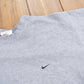 Vintage 1990s Nike Heather Grey Mini Swoosh Crewneck Sweatshirt Men's L from propervintagecanada