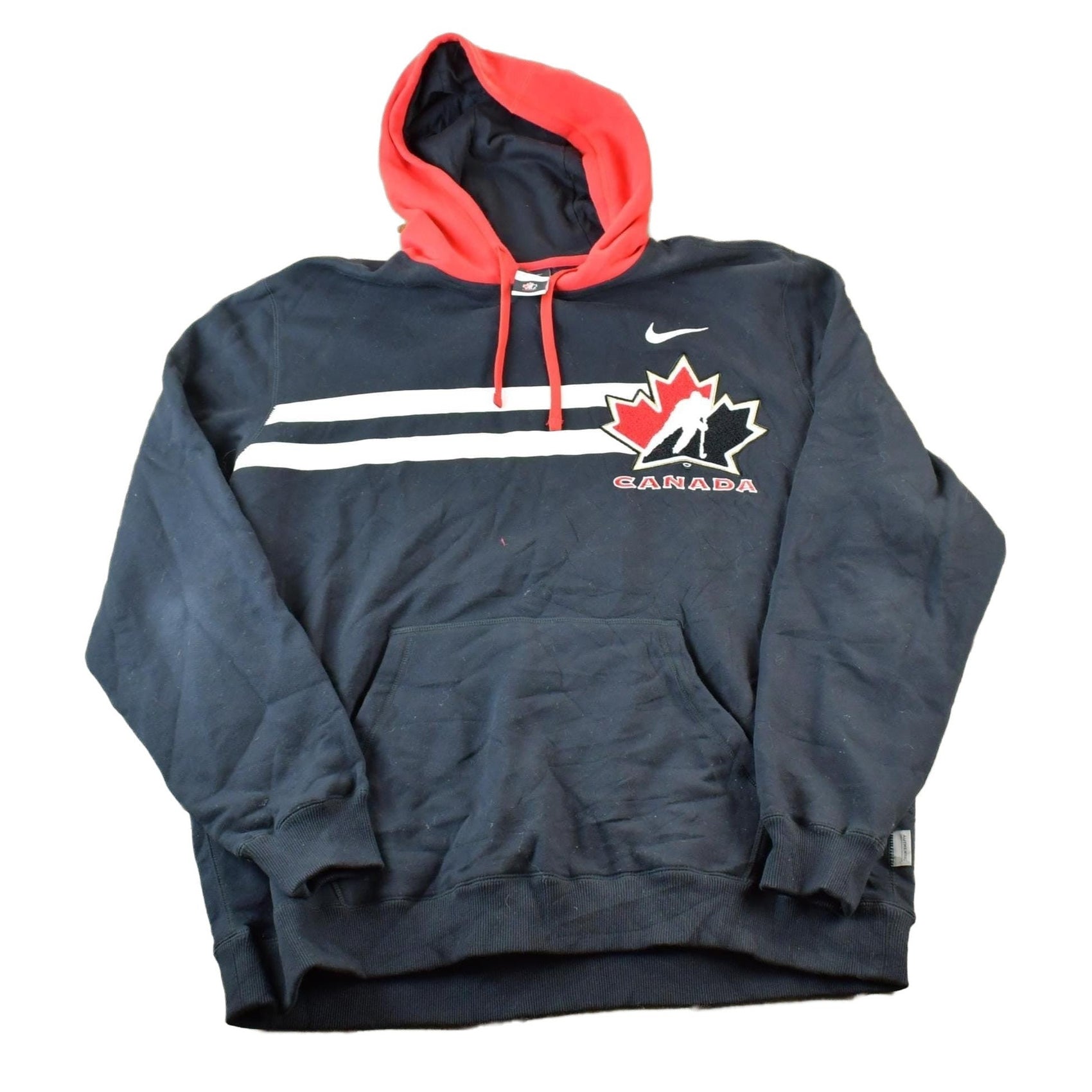 Vintage 1990s Nike Hockey Canada NHL Hockey Hoodie Sweatshirt Men's XL from propervintagecanada