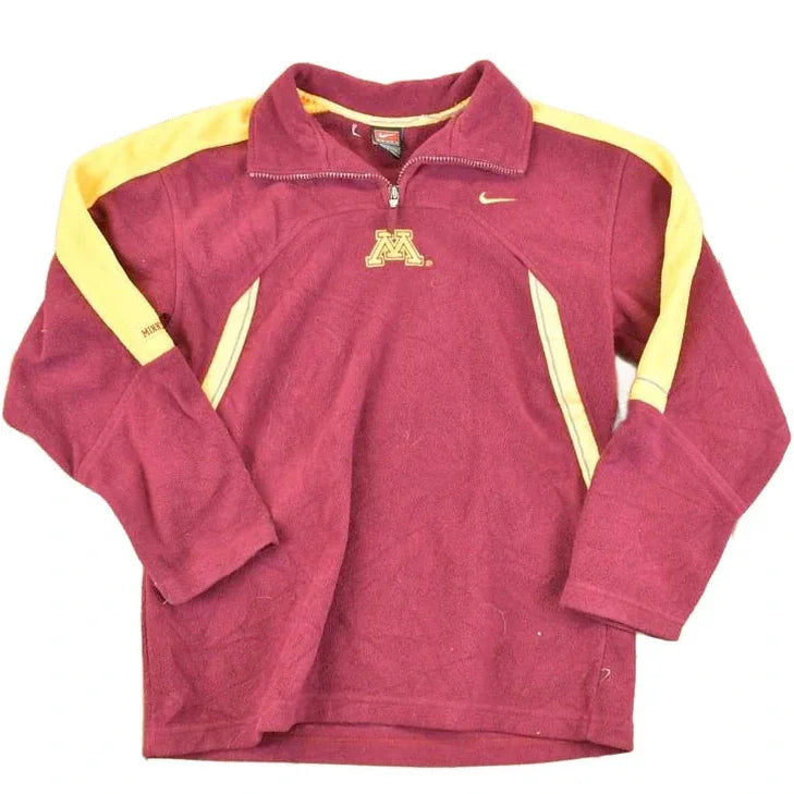 Vintage 1990s Nike Minnesota University Quarter Zip Fleece Outdoorsman Sweater Men's M / 90s Winter Sweatshirt / Fleece Hiking Zip up from propervintagecanada