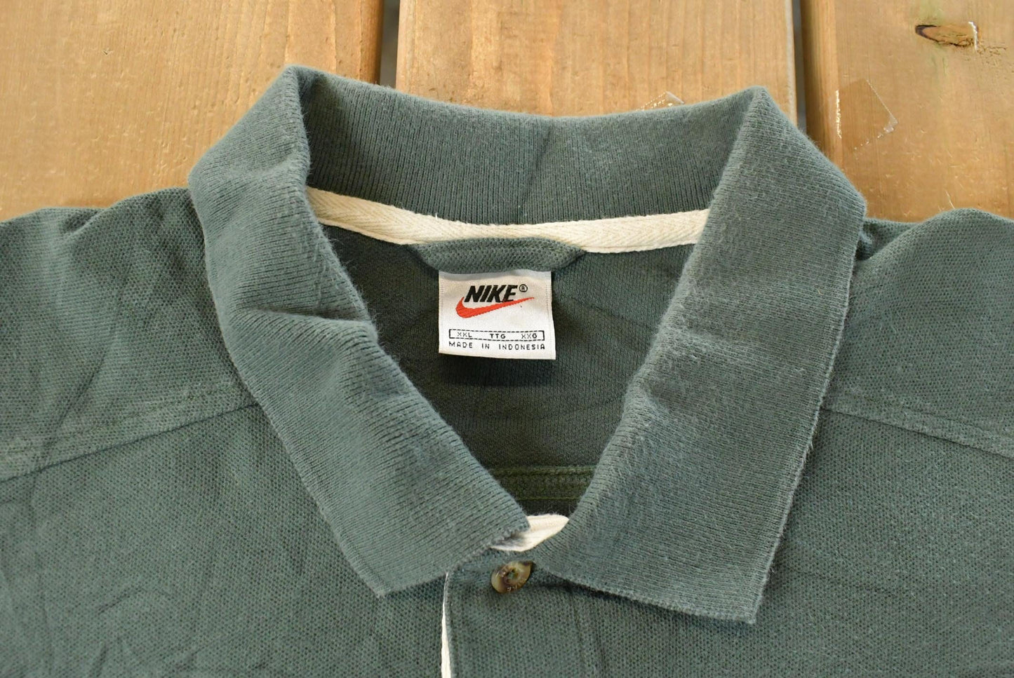 Vintage 1990s Nike Polo Shirt Mens 2XL / 90s Button Up / Preppy Swoosh Top from propervintagecanada