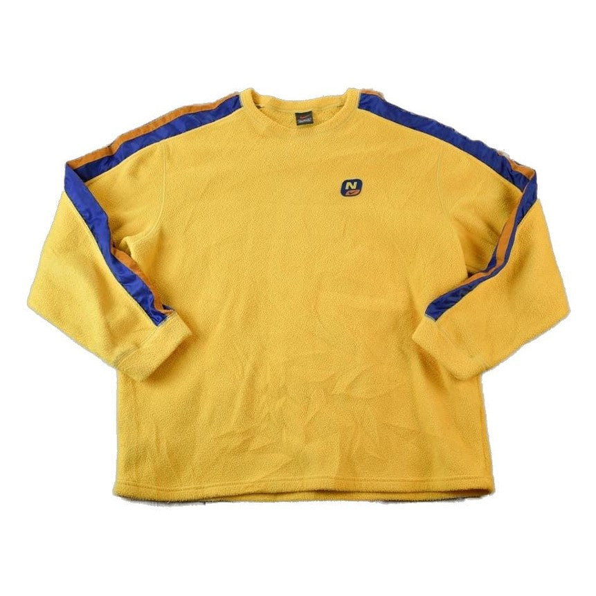 Vintage 1990s Nike Yellow Fleece Crew Neck Sweater Men's XL