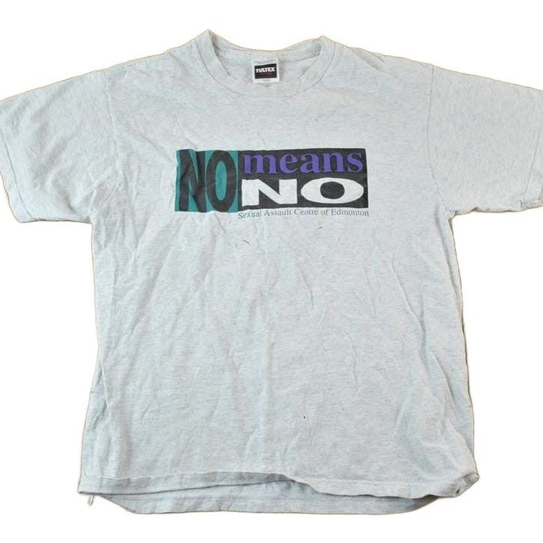 Vintage 1990s No Means No Souvenir Single Stitch Graphic Print T-Shirt Men's Large from propervintagecanada