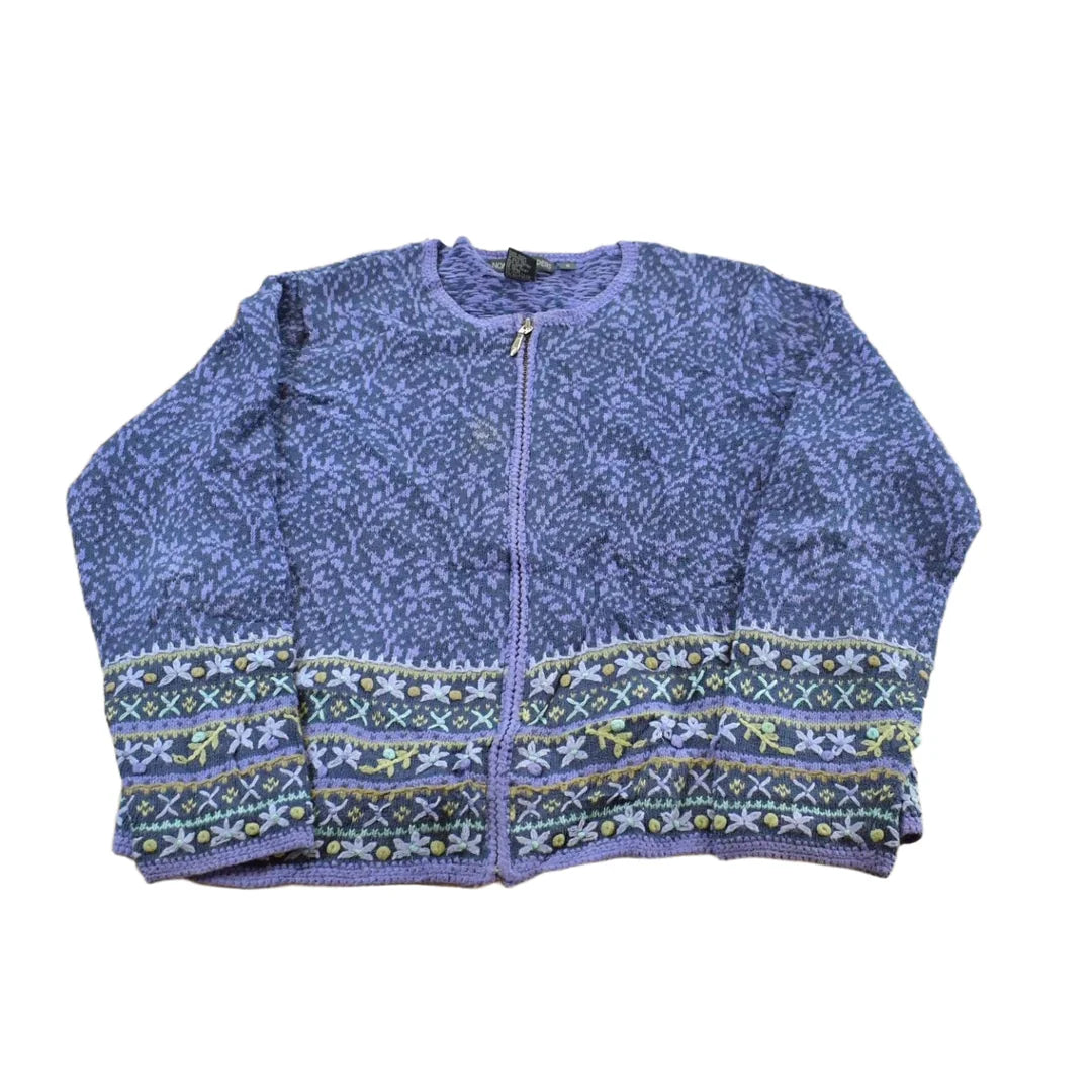 Vintage 1990s Nomadic Traders Icelandic Design Full Zip Knit Sweater Jacket Women's S / Outdoors from propervintagecanada