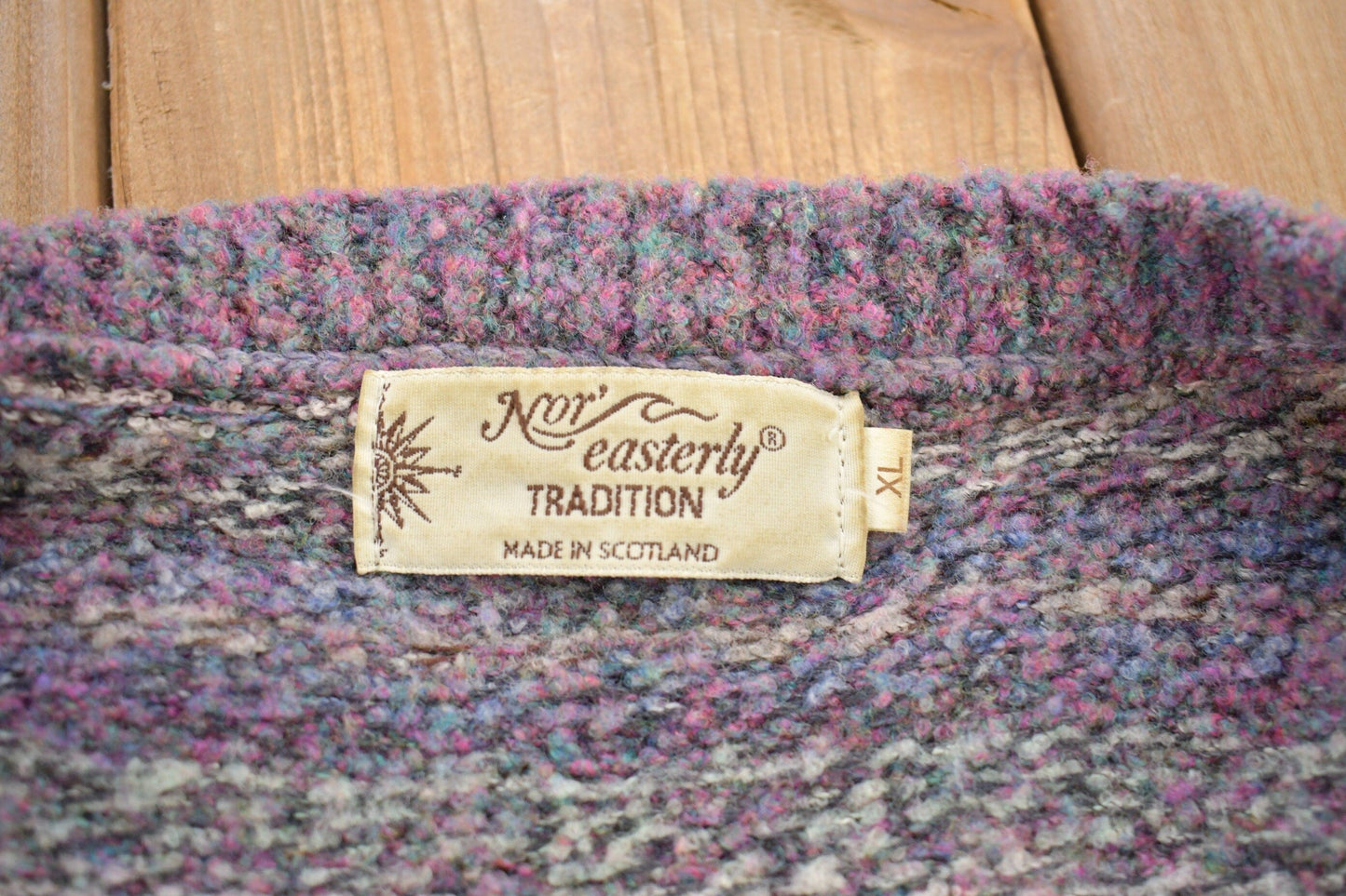 Vintage 1990s Nor' Easterly Wool Knit Cardigan Sweater Women's XL from propervintagecanada