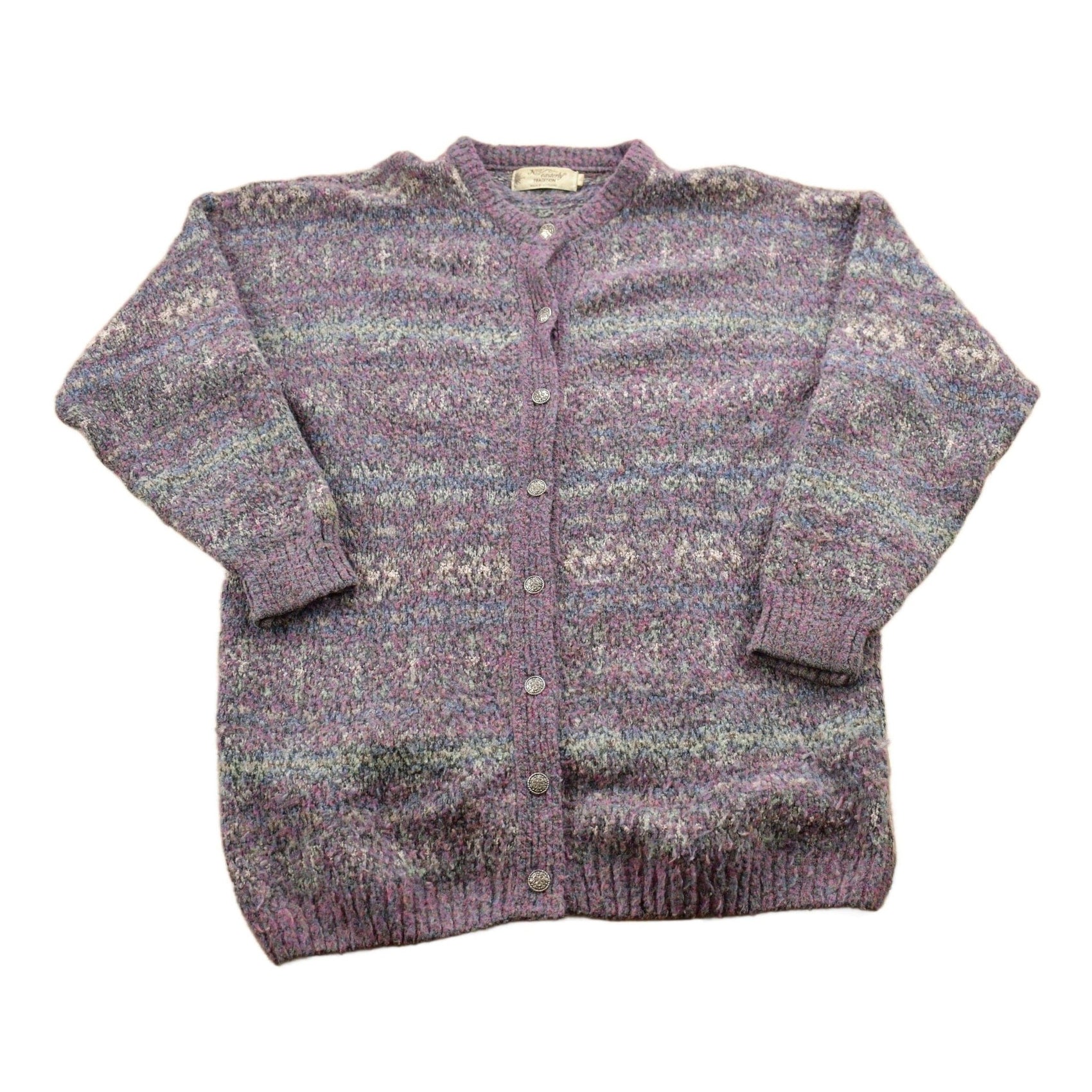 Vintage 1990s Nor' Easterly Wool Knit Cardigan Sweater Women's XL from propervintagecanada