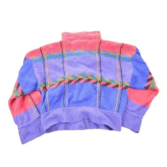 Vintage 1990s Norma Creighton Abstract Hand Knit Cardigan Sweater Women's L from propervintagecanada