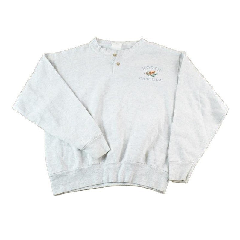 Vintage 1990s North Carolina Souvenir Quarter Button Crewneck Sweatshirt Made In USA Men's Small from propervintagecanada
