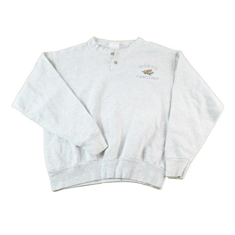 Vintage 1990s North Carolina Souvenir Quarter Button Crewneck Sweatshirt Made In USA Men's Small from propervintagecanada