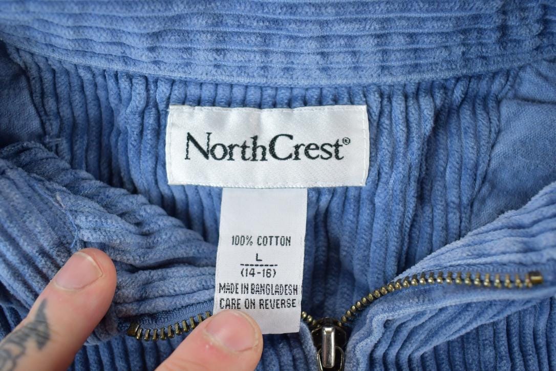 Vintage 1990s North Crest Zip Up Shirt Mens L from propervintagecanada