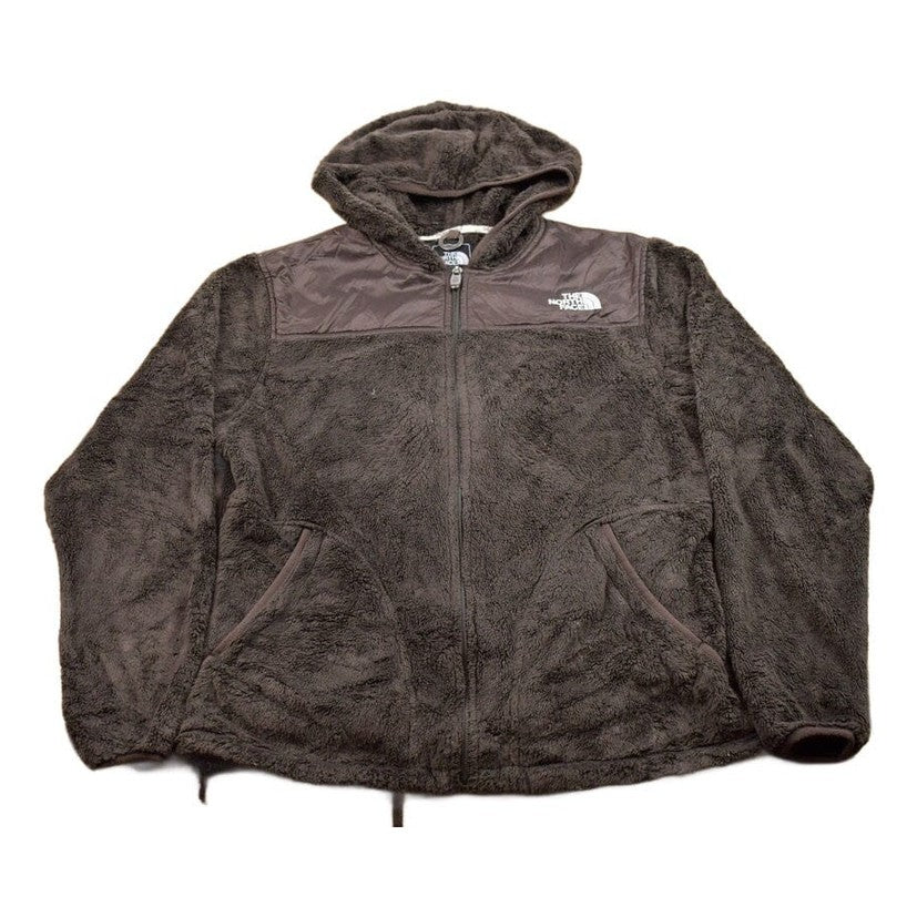 Vintage 1990s North Face Brown Fleece Zip Up Sweater Women's M from propervintagecanada