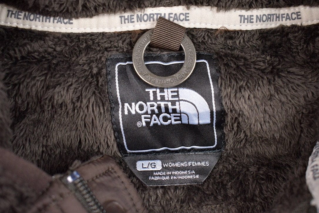 Vintage 1990s North Face Brown Fleece Zip Up Sweater Women's M from propervintagecanada