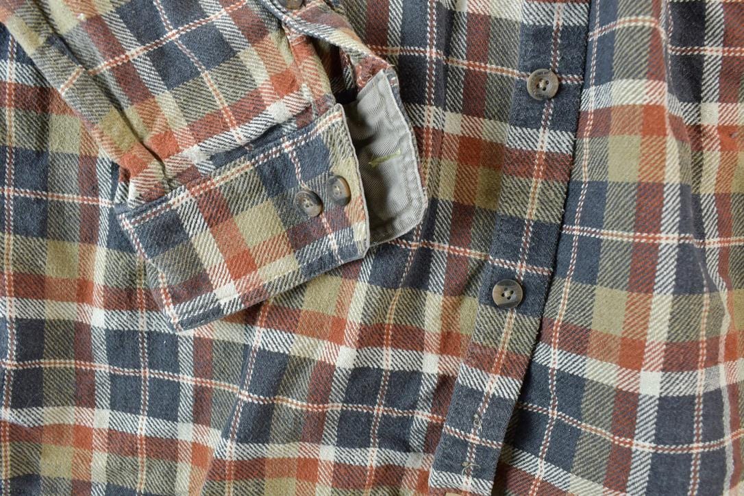 Vintage 1990s Northeast Outfitters Outdoorsman Button Up Plaid X Tall Western Heavyweight Shirt Men's XL Tall from propervintagecanada