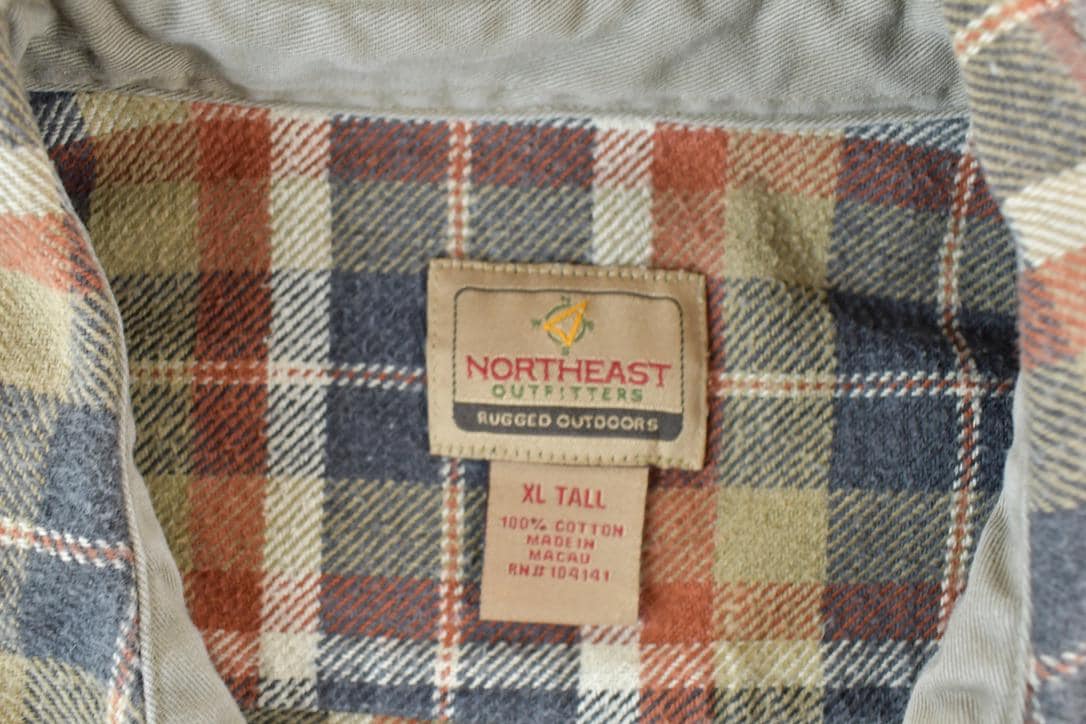 Vintage 1990s Northeast Outfitters Outdoorsman Button Up Plaid X Tall Western Heavyweight Shirt Men's XL Tall from propervintagecanada