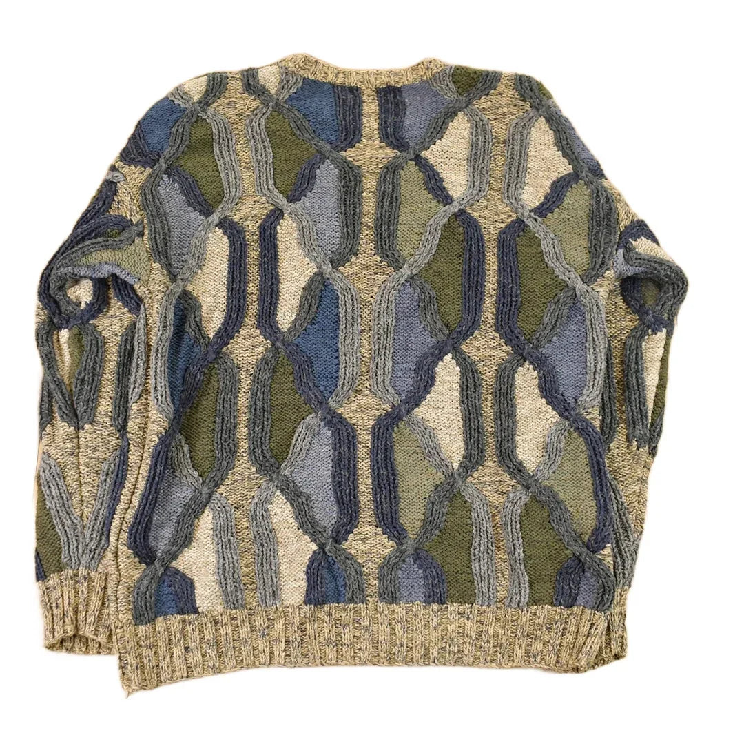 Vintage 1990s Northern Isles 3D Knit Abstract Pattern Crewneck Sweater Men's L from propervintagecanada