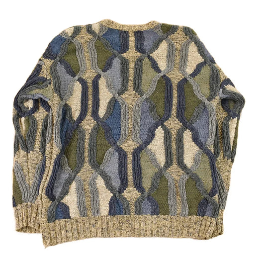 Vintage 1990s Northern Isles 3D Knit Abstract Pattern Crewneck Sweater Men's L from propervintagecanada