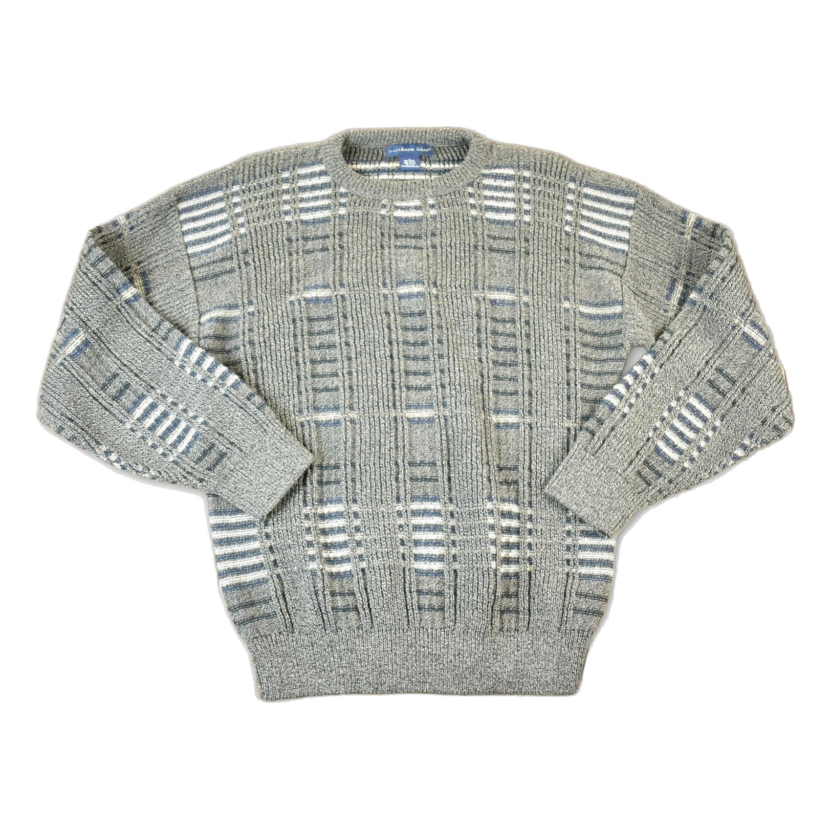 Vintage 1990s Northern Isles Knit Abstract Pattern Crewneck Sweater Mens M from propervintagecanada