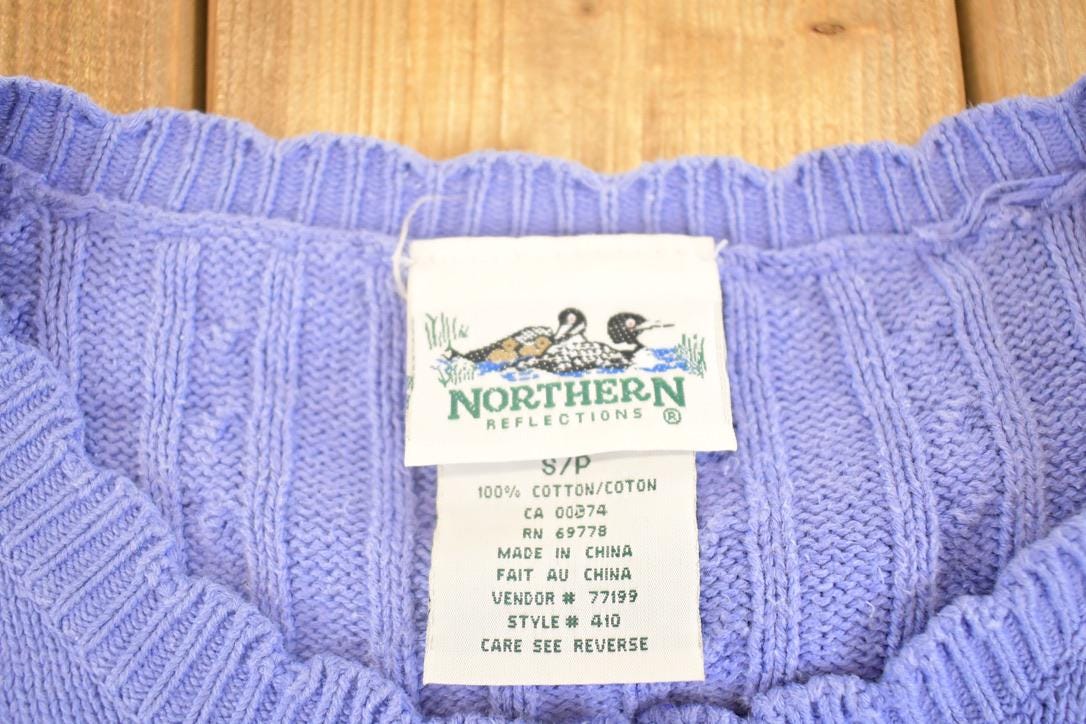 Vintage 1990s Northern Reflections Cable Knit Cardigan Sweater Women's S from propervintagecanada