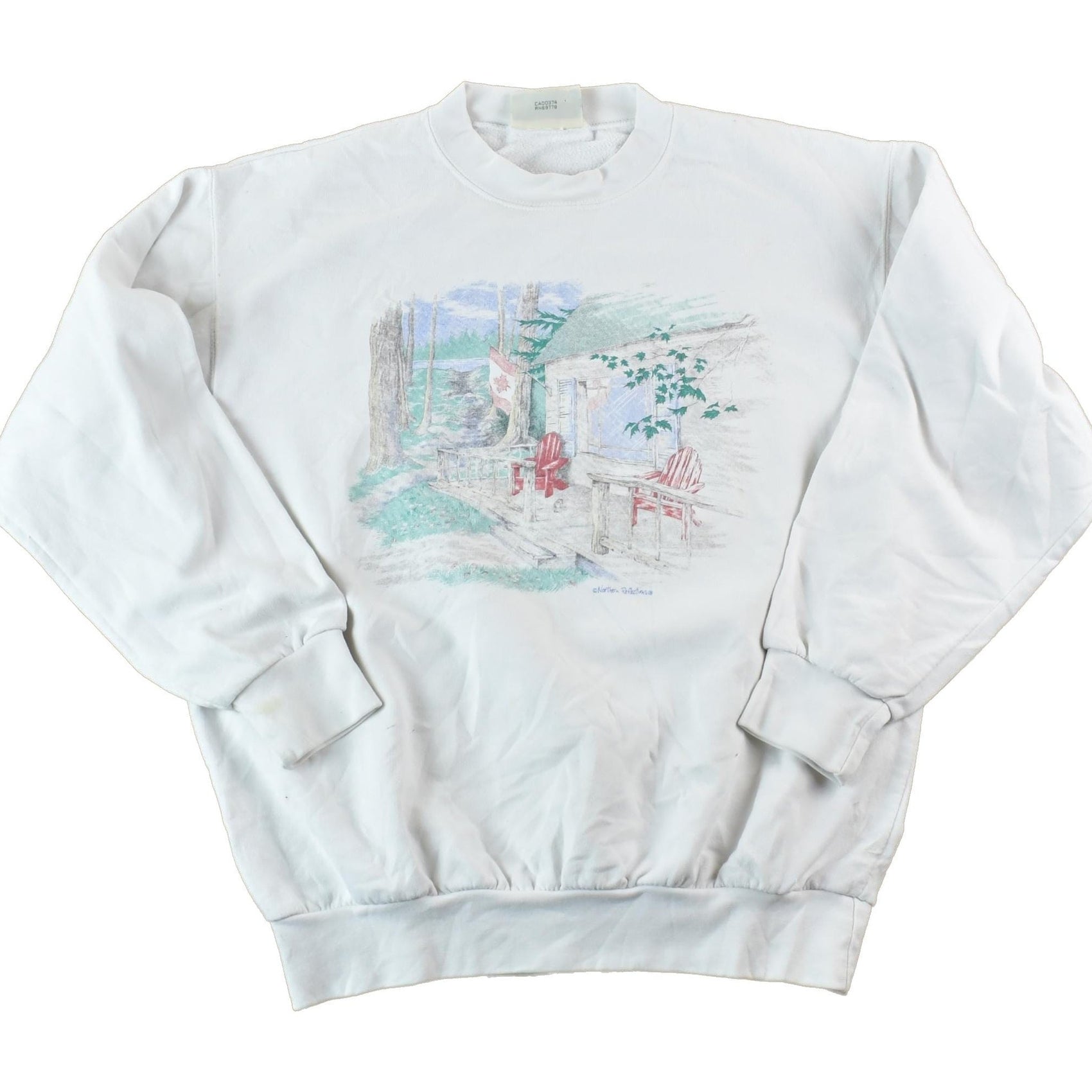 Vintage 1990s Northern Reflections Canada Cottage Souvenir Crewneck Sweatshirt Men's Small from propervintagecanada