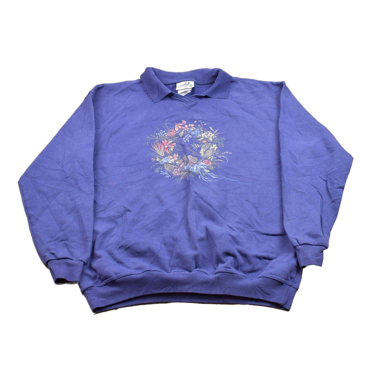 Vintage 1990s Northern Reflections Collared Crewneck Sweatshirt Men's Large from propervintagecanada