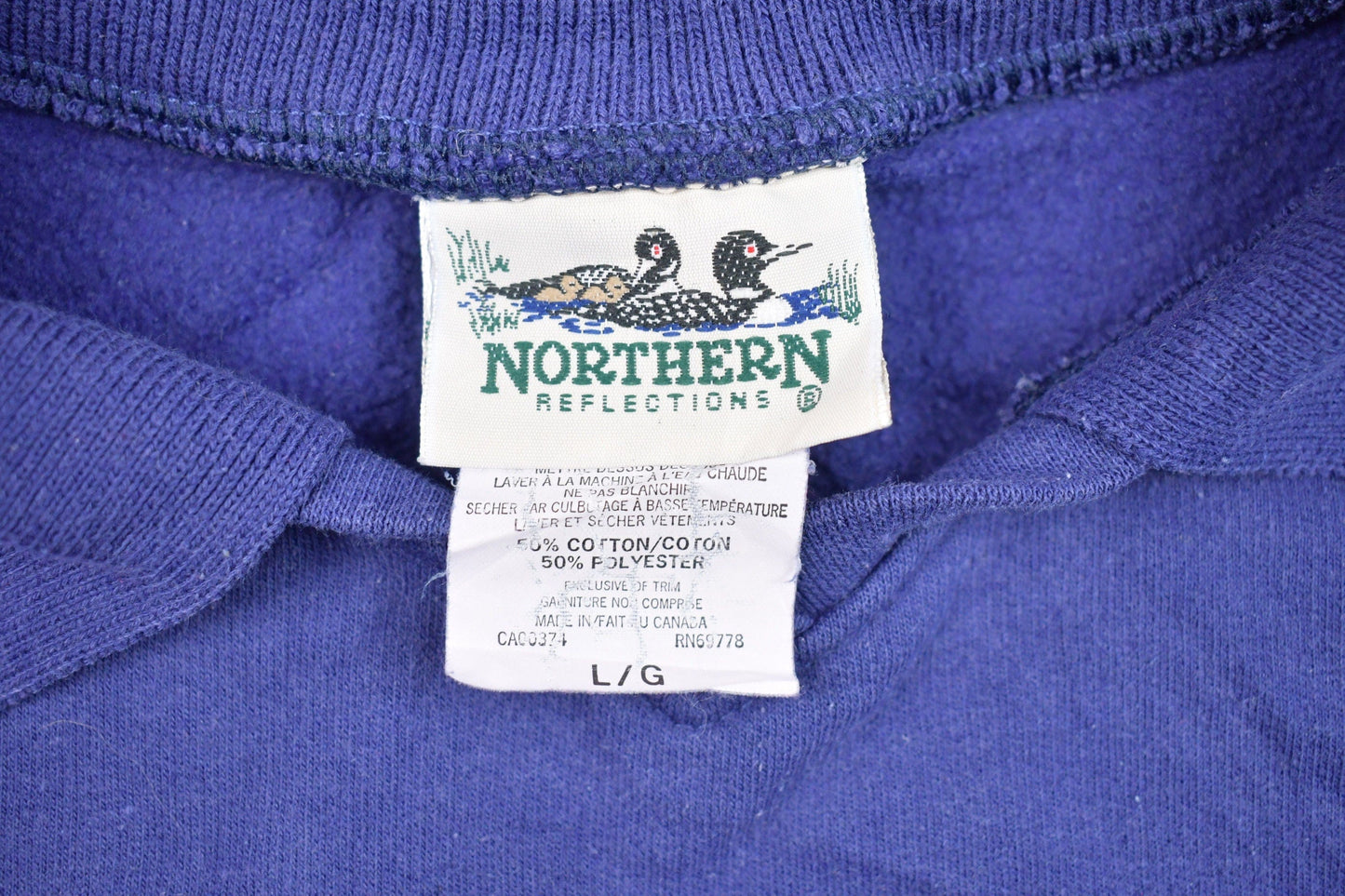 Vintage 1990s Northern Reflections Collared Crewneck Sweatshirt Men's Large from propervintagecanada