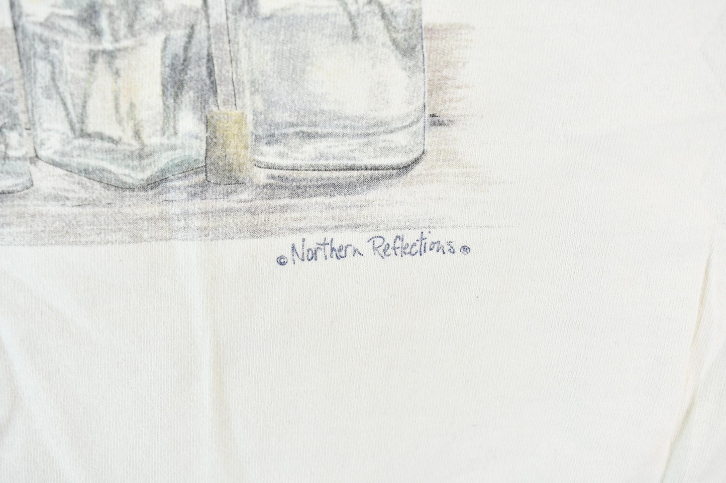 Vintage 1990s Northern Reflections Cottage Essentials Single Stitch Still Life Sketch Graphic T-Shirt Men's Medium from propervintagecanada