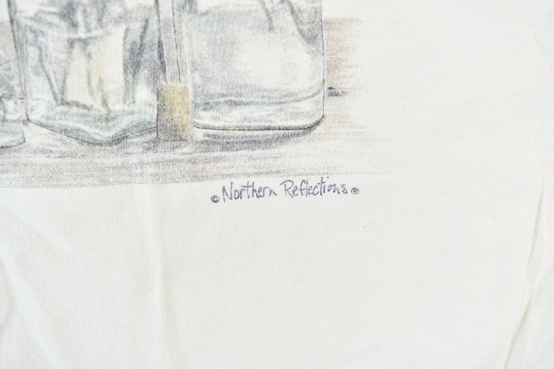 Vintage 1990s Northern Reflections Cottage Essentials Single Stitch Still Life Sketch Graphic T-Shirt Men's Medium from propervintagecanada