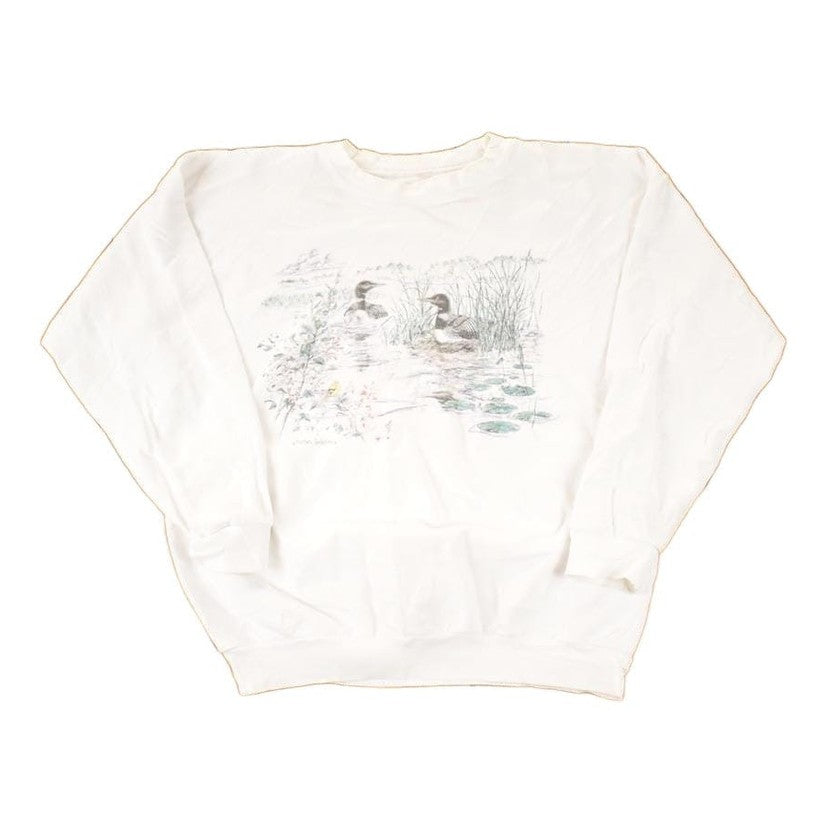 Vintage 1990s Northern Reflections Cute Loons Crewneck Sweatshirt Women's XL from propervintagecanada
