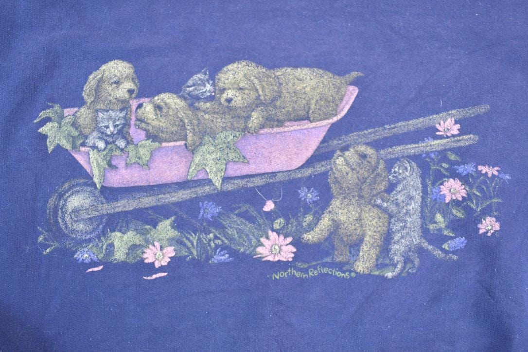 Vintage 1990s Northern Reflections Cute Puppy Outdoorsman Crewneck Sweatshirt Men's Large from propervintagecanada