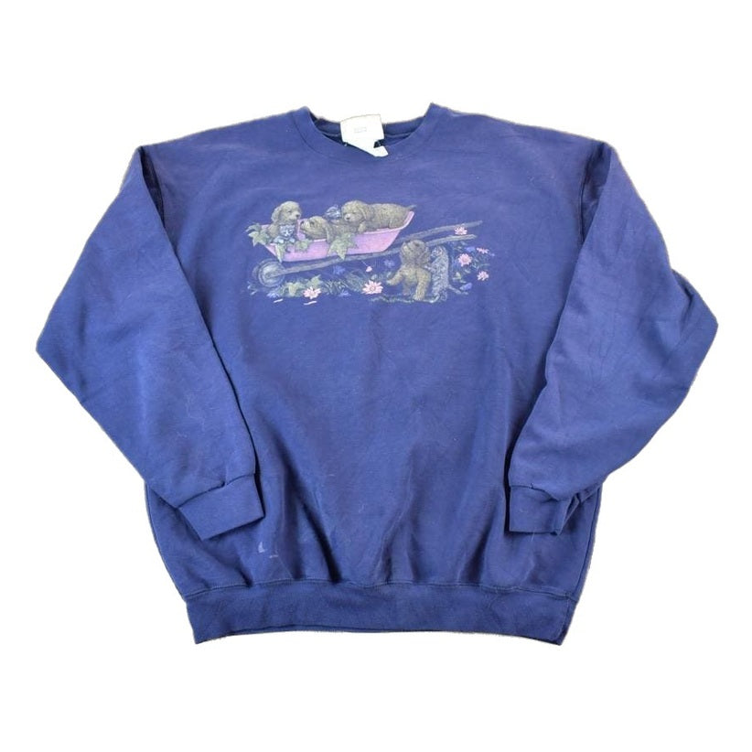 Vintage 1990s Northern Reflections Cute Puppy Outdoorsman Crewneck Sweatshirt Men's Large from propervintagecanada