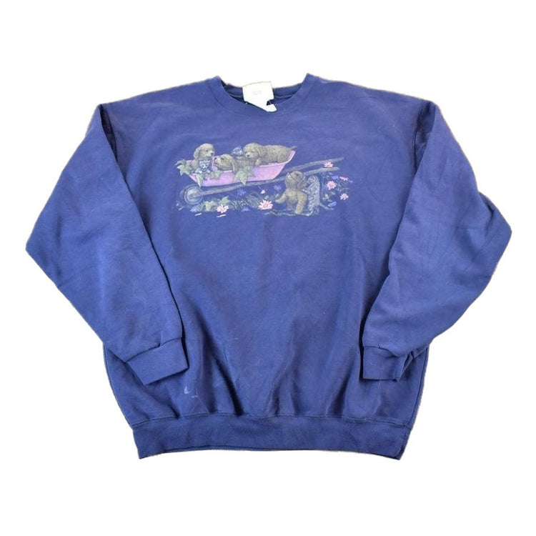 Vintage 1990s Northern Reflections Cute Puppy Outdoorsman Crewneck Sweatshirt Men's Large from propervintagecanada
