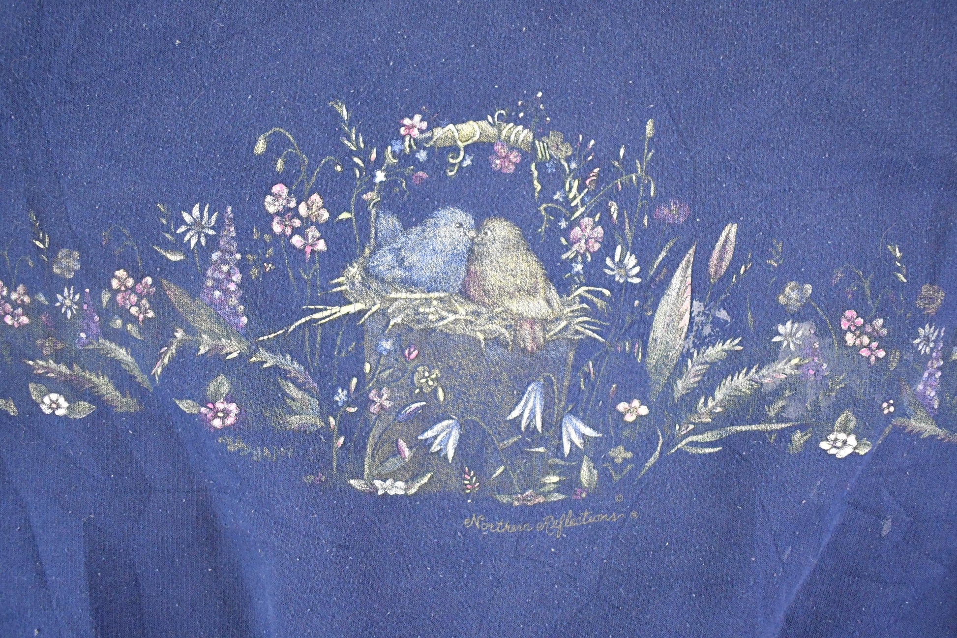 Vintage 1990s Northern Reflections FAB Cute Love Birds Souvenir Crewneck Sweatshirt Women's M / 90's Tourist Vacation Graphic Sweater from propervintagecanada