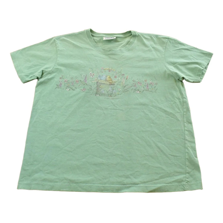 Vintage 1990s Northern Reflections Floral Birds T-Shirt Women's XL from propervintagecanada