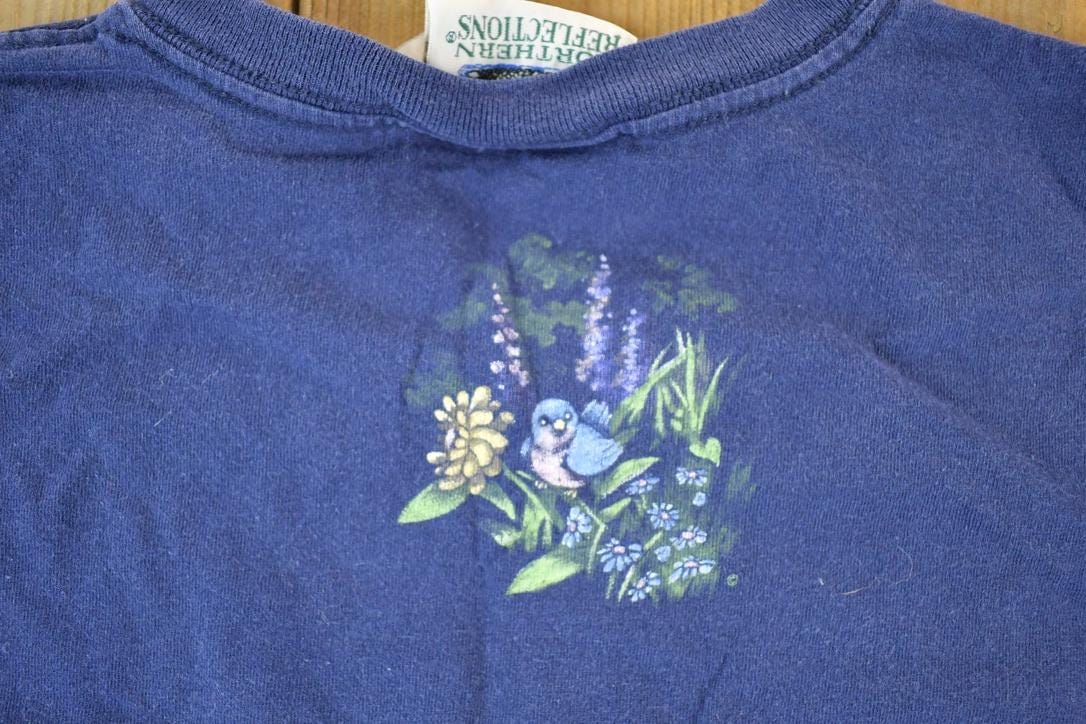 Vintage 1990s Northern Reflections Floral Souvenir Single Stitch Graphic Print T-Shirt Men's Medium from propervintagecanada