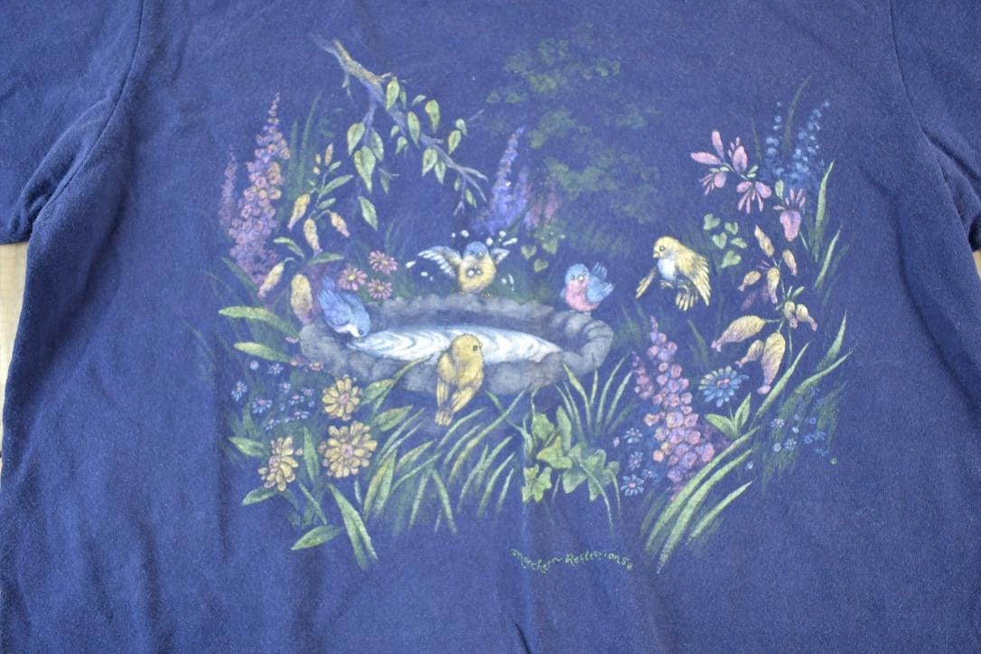 Vintage 1990s Northern Reflections Floral Souvenir Single Stitch Graphic Print T-Shirt Men's Medium from propervintagecanada