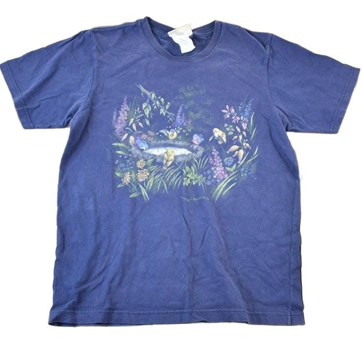 Vintage 1990s Northern Reflections Floral Souvenir Single Stitch Graphic Print T-Shirt Men's Medium from propervintagecanada