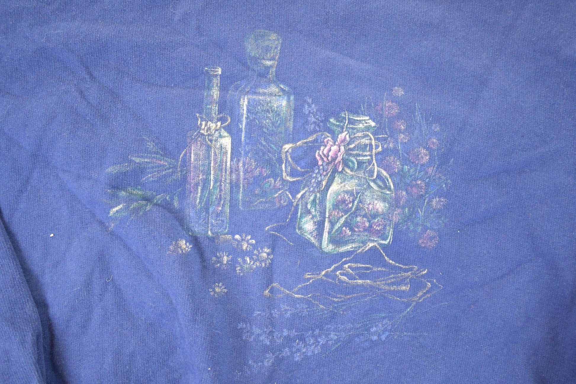 Vintage 1990s Northern Reflections Flower Glass Cute Cartoon Crewneck Sweatshirt Women's L from propervintagecanada