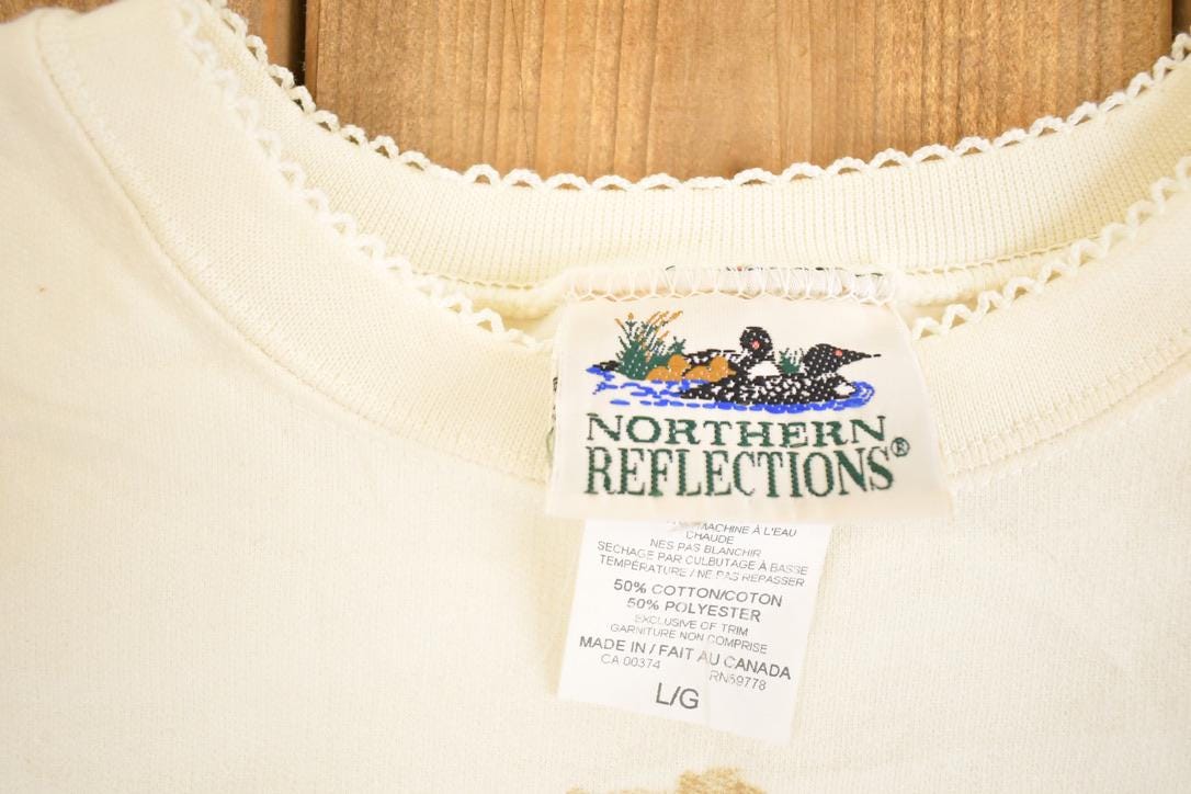Vintage 1990s Northern Reflections Gardening Souvenir Crewneck Sweatshirt Women's XL / 90's Tourist Vacation Graphic Sweater from propervintagecanada