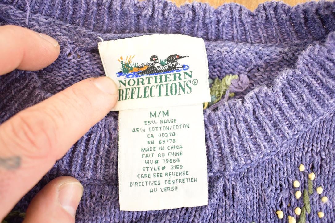 Vintage 1990s Northern Reflections Knit Crewneck Sweater Women's M from propervintagecanada