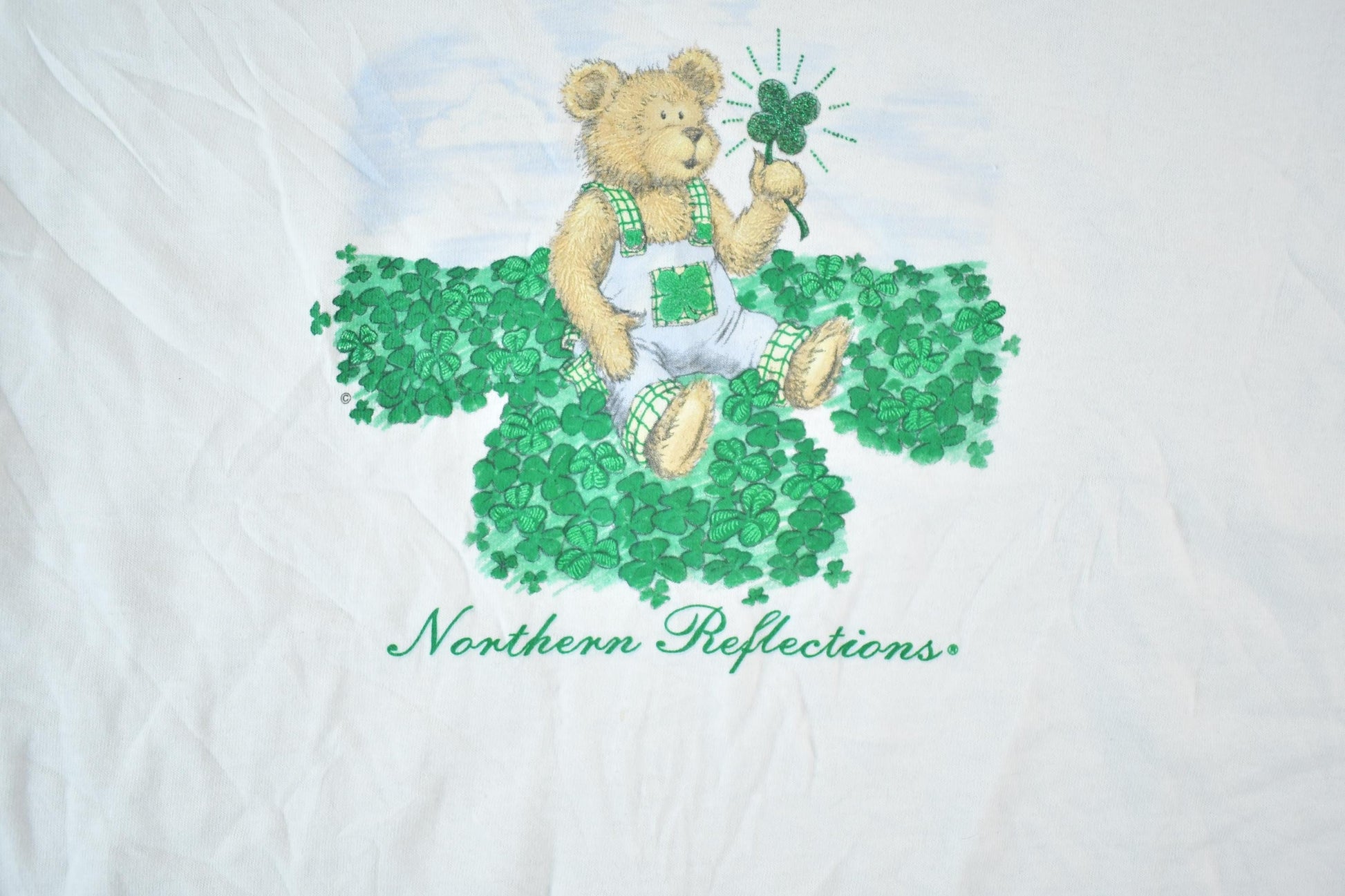 Vintage 1990s Northern Reflections Lucky Teddy Souvenir Single Stitch Graphic Print T-Shirt Made In USA Men's Medium from propervintagecanada