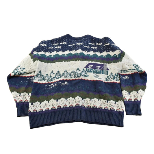 Vintage 1990s Northern Reflections Nature Landscape Knit Cardigan Sweater Womens M from propervintagecanada