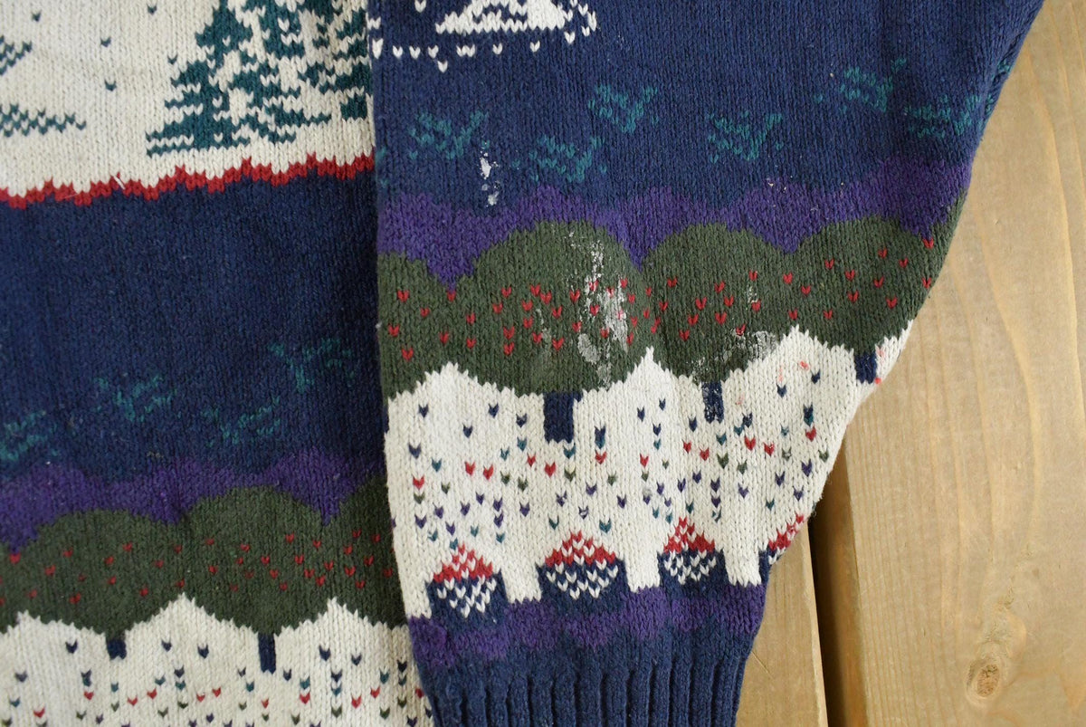 Vintage 1990s Northern Reflections Nature Landscape Knit Cardigan Sweater Womens M from propervintagecanada