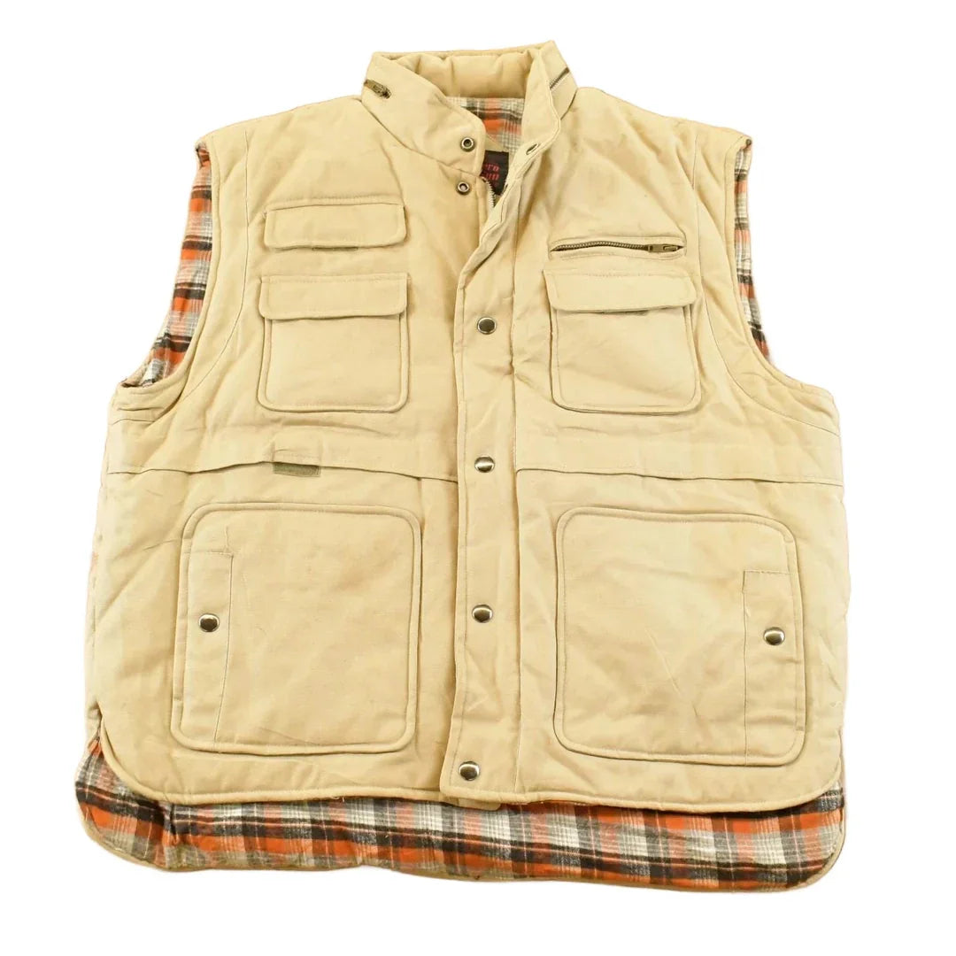 Vintage 1990s Northern Suns Plaid Lined Vest Jacket Men's Large from propervintagecanada