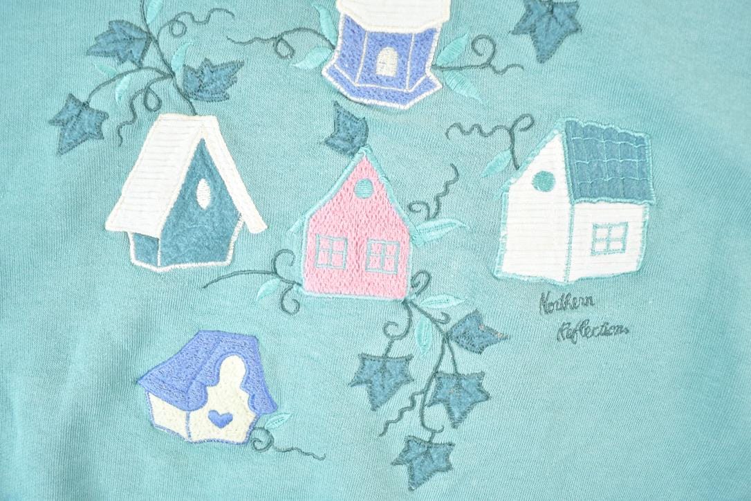 Vintage 1990s Northern Treasures Double Collar Crewneck Sweatshirt Womens L from propervintagecanada