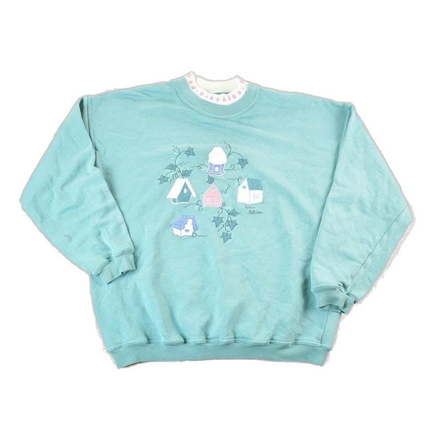 Vintage 1990s Northern Treasures Double Collar Crewneck Sweatshirt Womens L from propervintagecanada