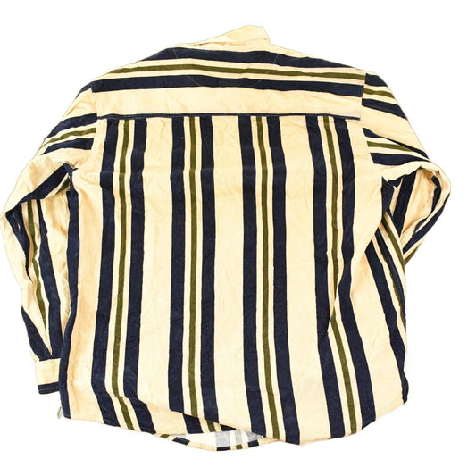 Vintage 1990s Northwest Territories Vertical Striped Corduroy Button Up Shirt Mens L from propervintagecanada