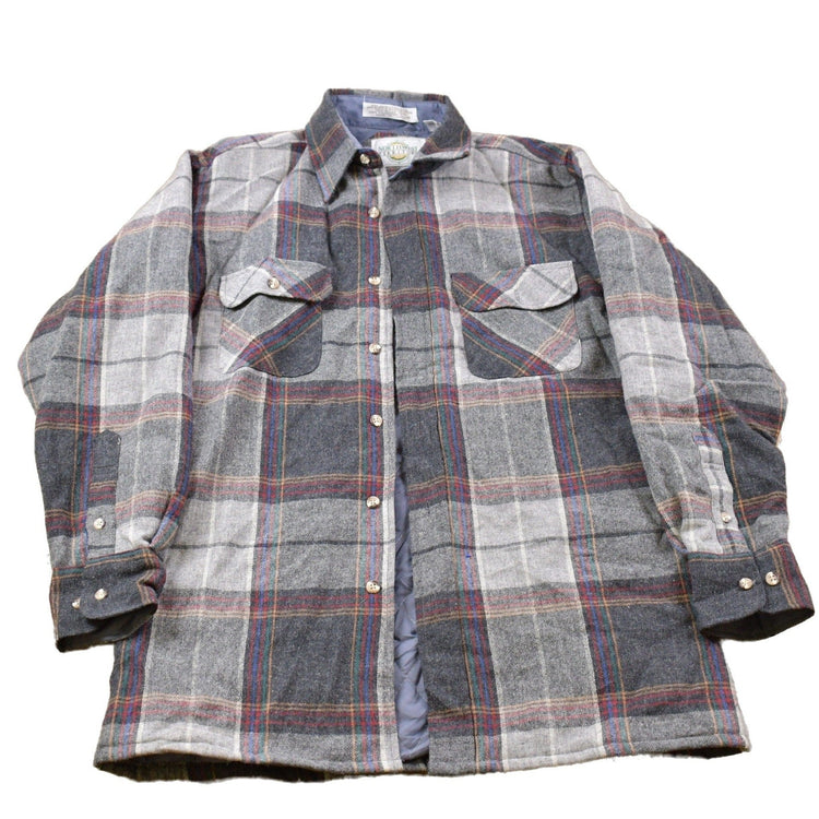 Vintage 1990s Northwest Territory Lined Plaid Button Up Shirt Men's Medium from propervintagecanada