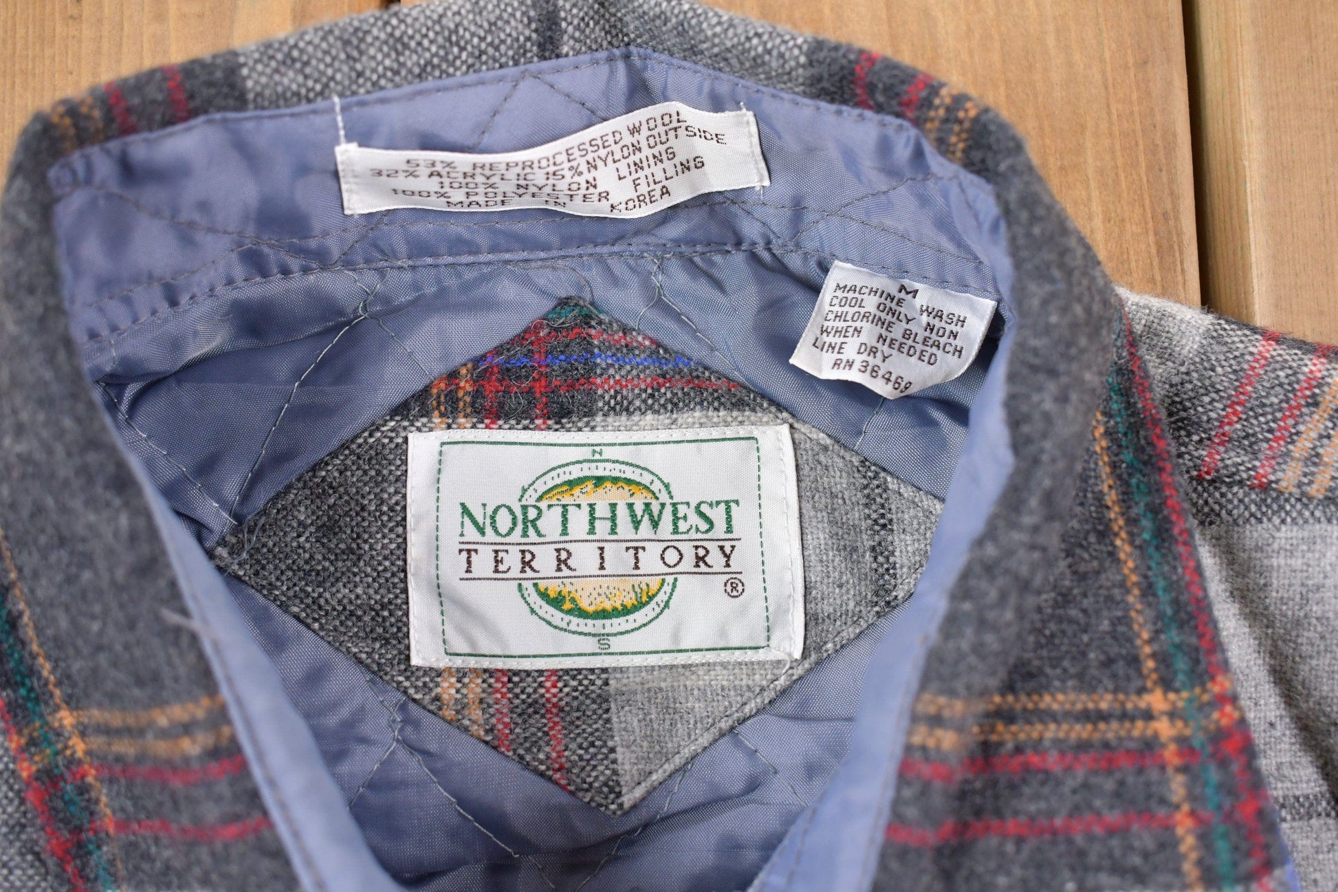 Vintage 1990s Northwest Territory Lined Plaid Button Up Shirt Men's Medium from propervintagecanada