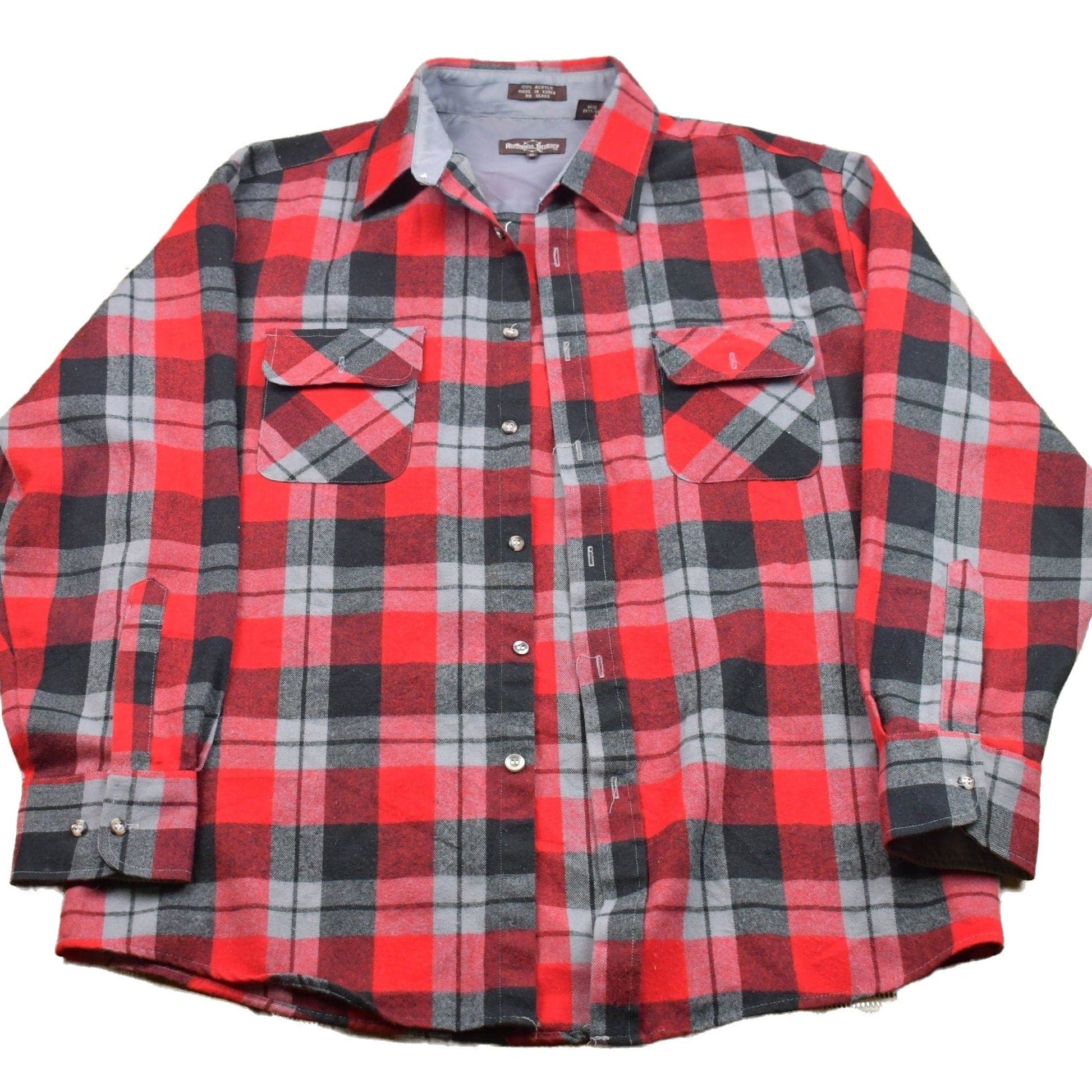 Vintage 1990s Northwest Territory Plaid Lined Button Up Shirt Men's Large from propervintagecanada