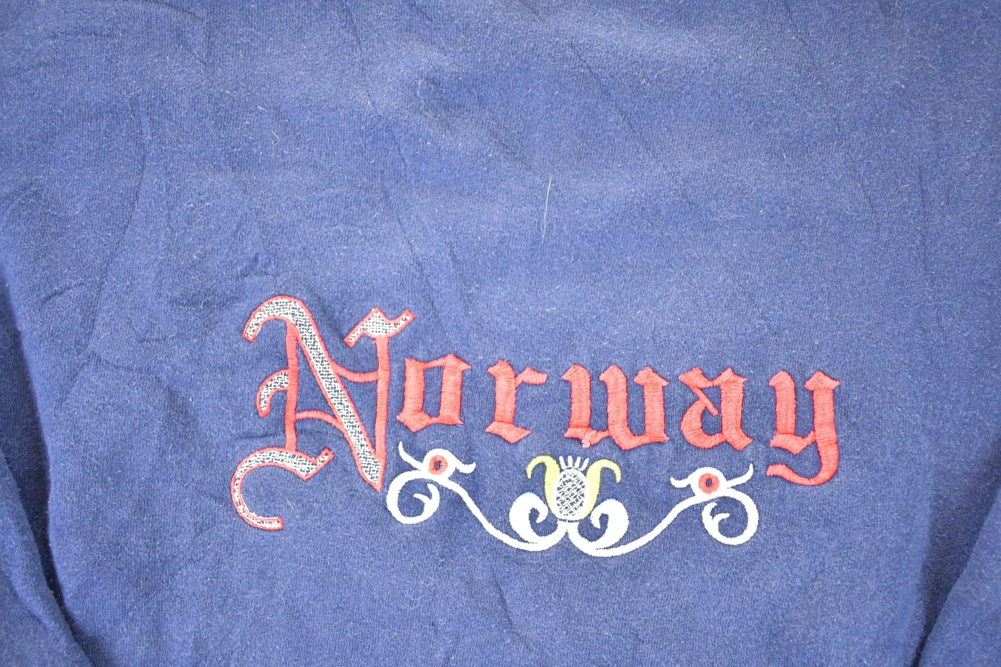 Vintage 1990s Norway Embroidered Crewneck Sweatshirt Men's M from propervintagecanada